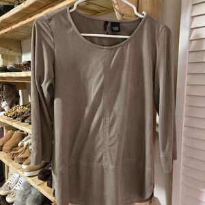 New Directions Taupe Long Sleeve Top